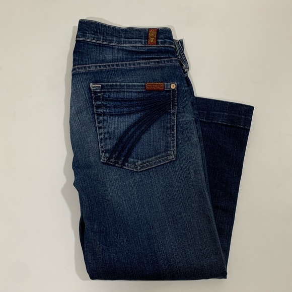 7 For All Mankind Denim - 7FAMK DOJO 7 Pocket Dark Wash Capri Jeans Sz 27
